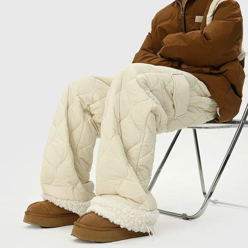 Quilted Fleece Broek Heren – Warme Gewatteerde Winterbroek met Fleecevoering
