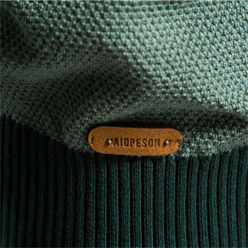 Stoere Herentrui – Slim Fit Gebreide Trui van Zacht Katoen met Gerstekorrelstructuur