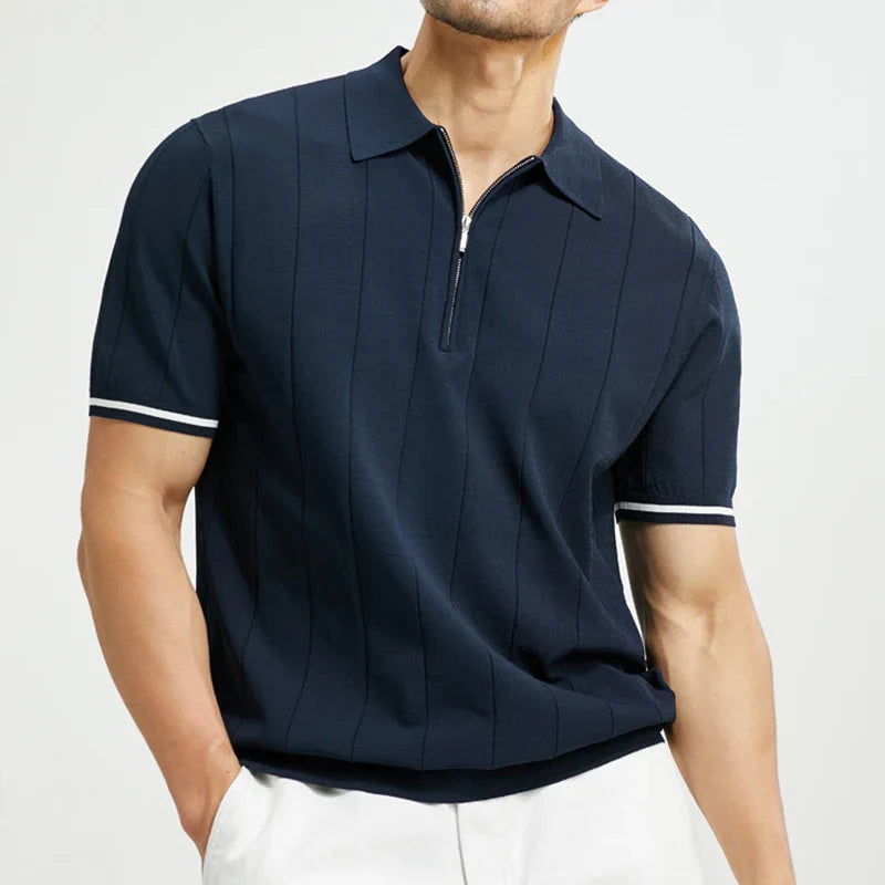 Heren Slim Fit Zip Poloshirt – Lichtgewicht, Ademend & Stijlvolle Casual Top