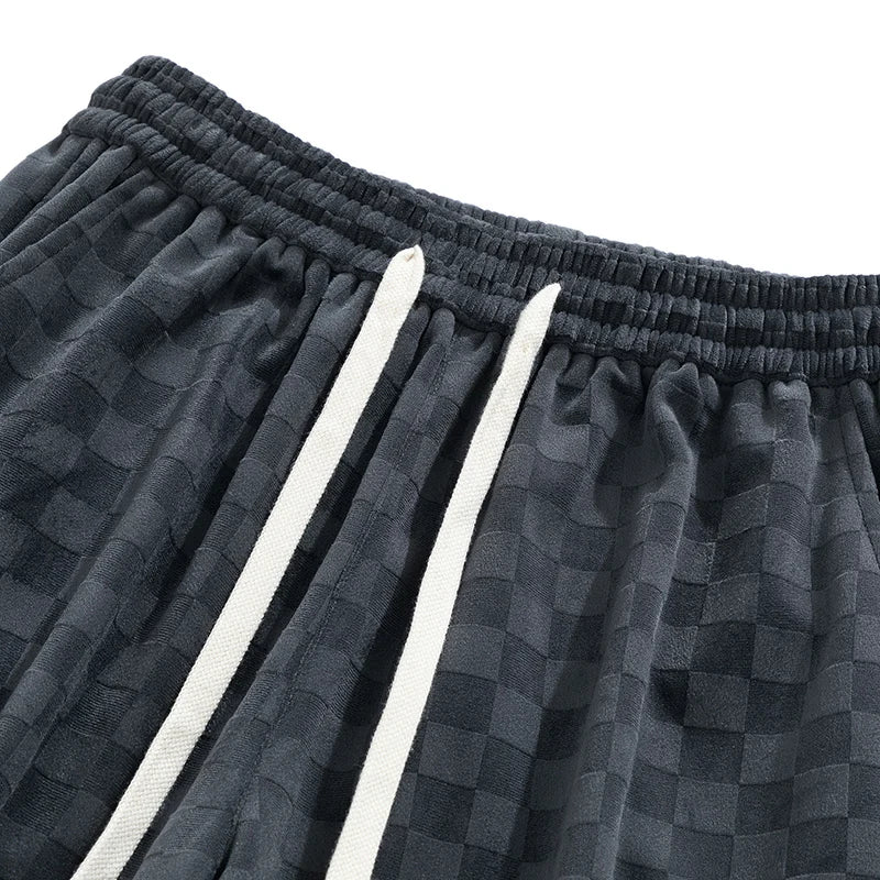 Geruite Corduroy Wijde Pijpen Joggingbroek – Zacht & Stijlvol Comfort