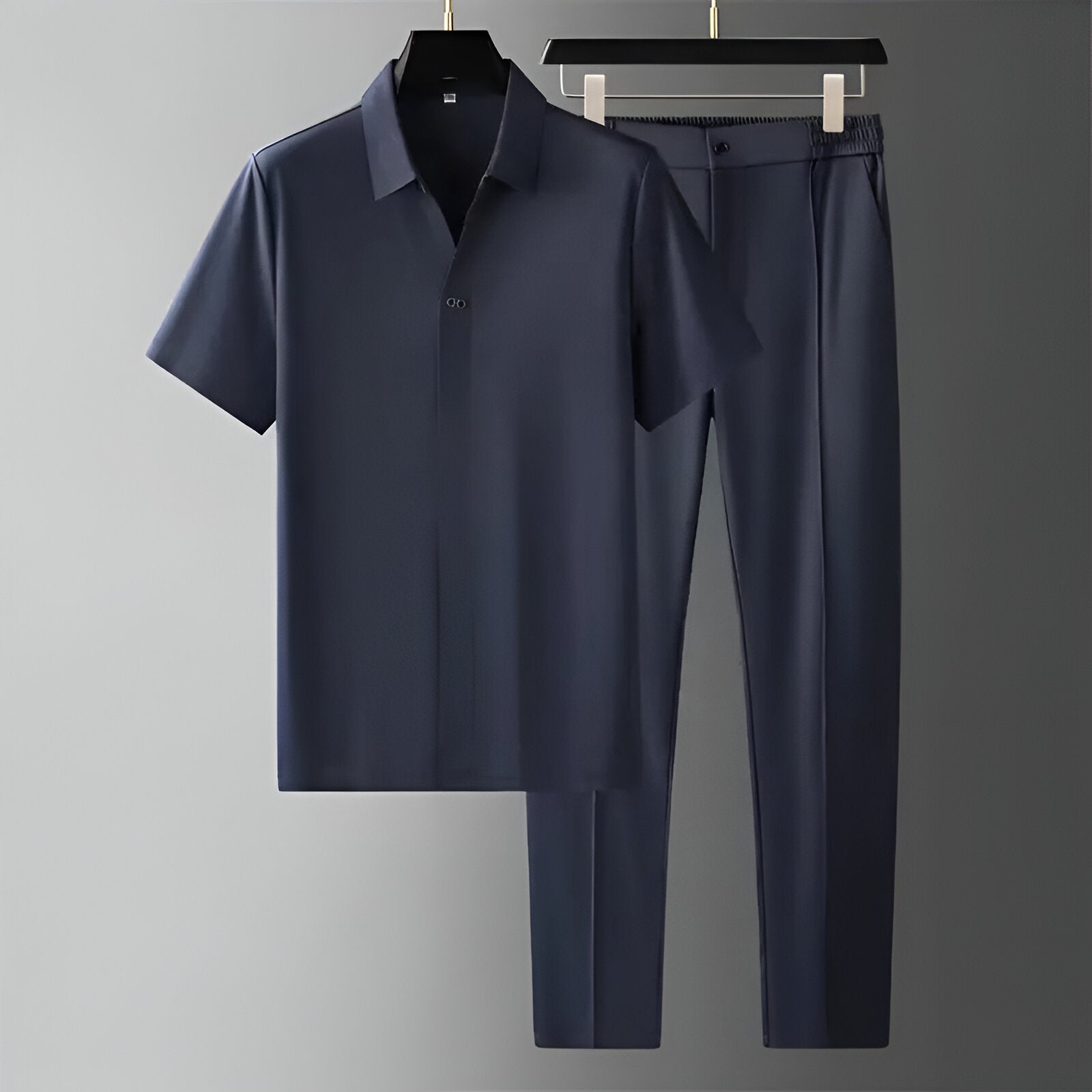 Ontspannen Polo Lounge Set – Zachte Modal Mix, Casual Chic Loungewear voor Dagelijks Comfort