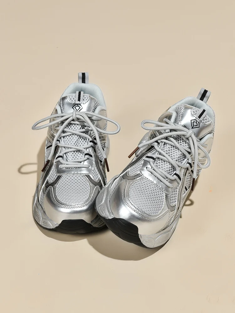 Modieuze Werkschoenen voor Dames – Zilveren Veiligheidsschoenen met Antislip Zool
