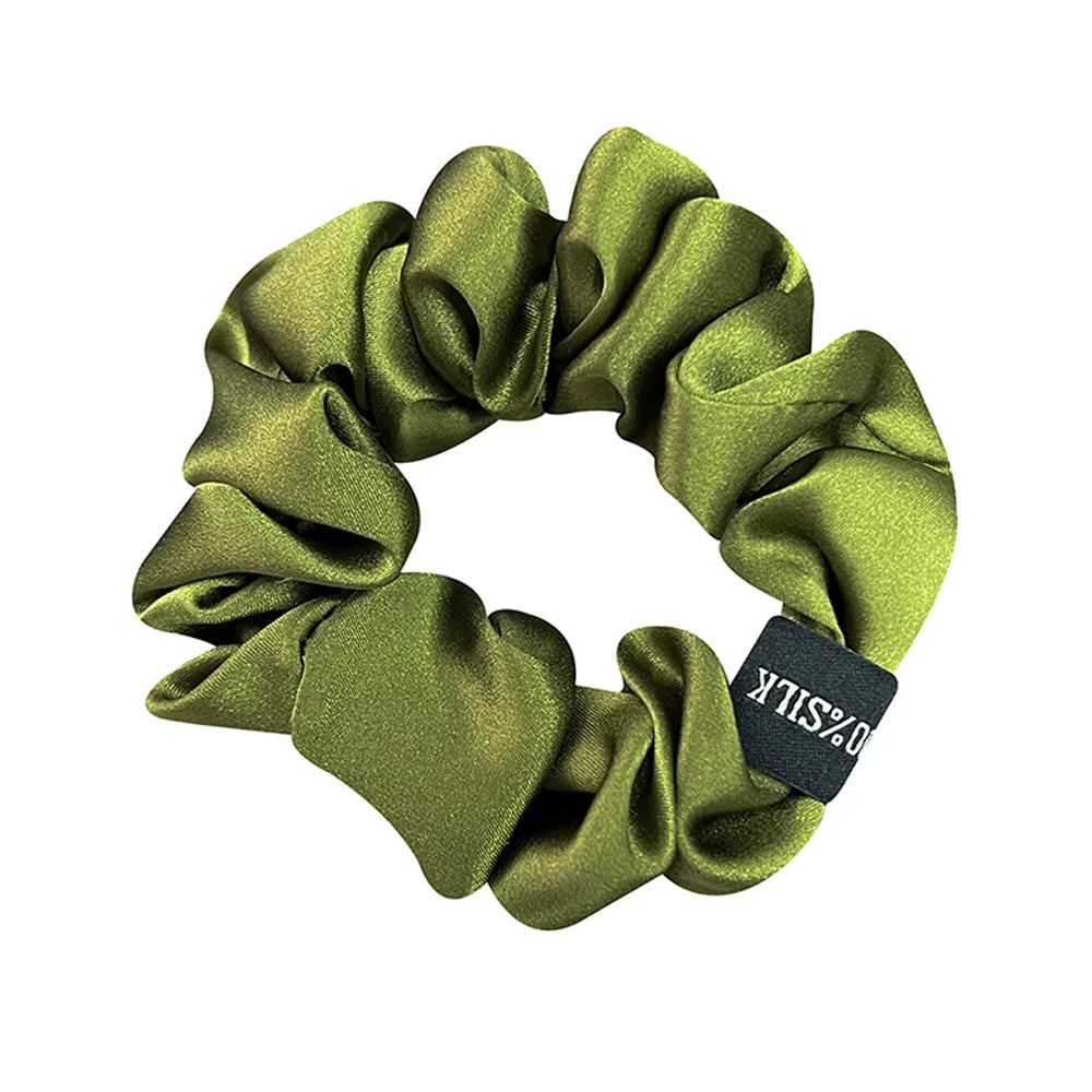 Zijde Haar Scrunchie met Zilverionen Bescherming – Zacht, Antibacterieel en Haarsafe