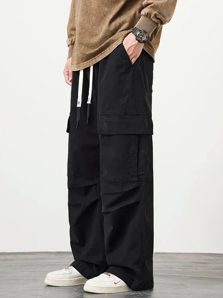 Cargo Pants Heren – Comfortabele Wijde Broek met Zakken en Trekkoord