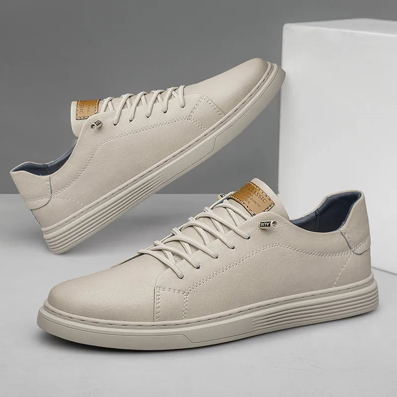 Heren Leren Sneakers – Comfortabele Casual Schoenen voor Dagelijks Gebruik en Kantoor