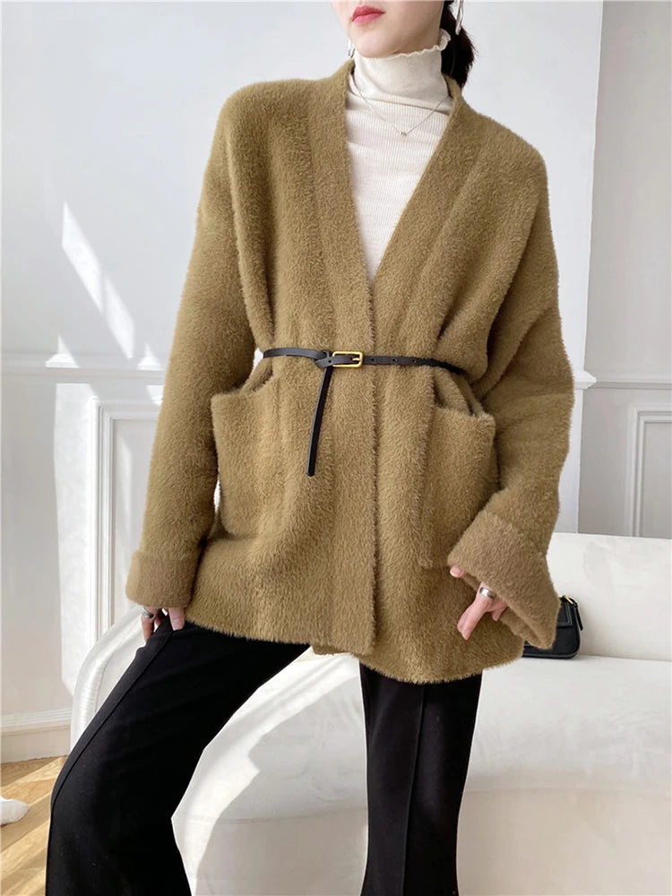Pluche Wikkelvest | Ultiem Zacht Shawl-Style Loungewear met Zakken & Duimgaten