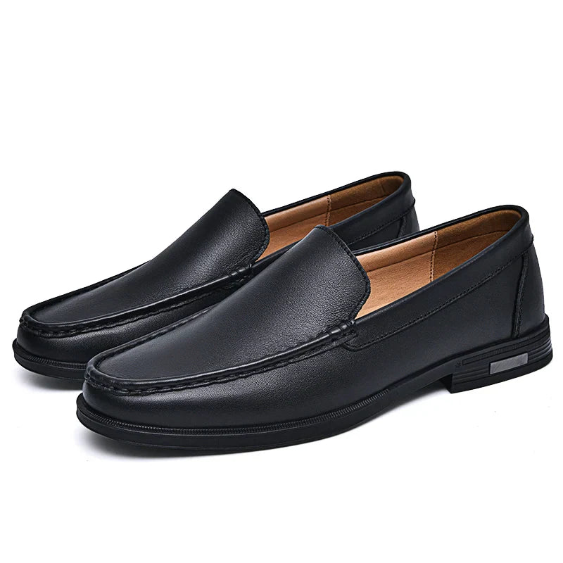 Heren Leren Loafers – Klassieke Instappers van Echt Leer met Comfortabele Zool