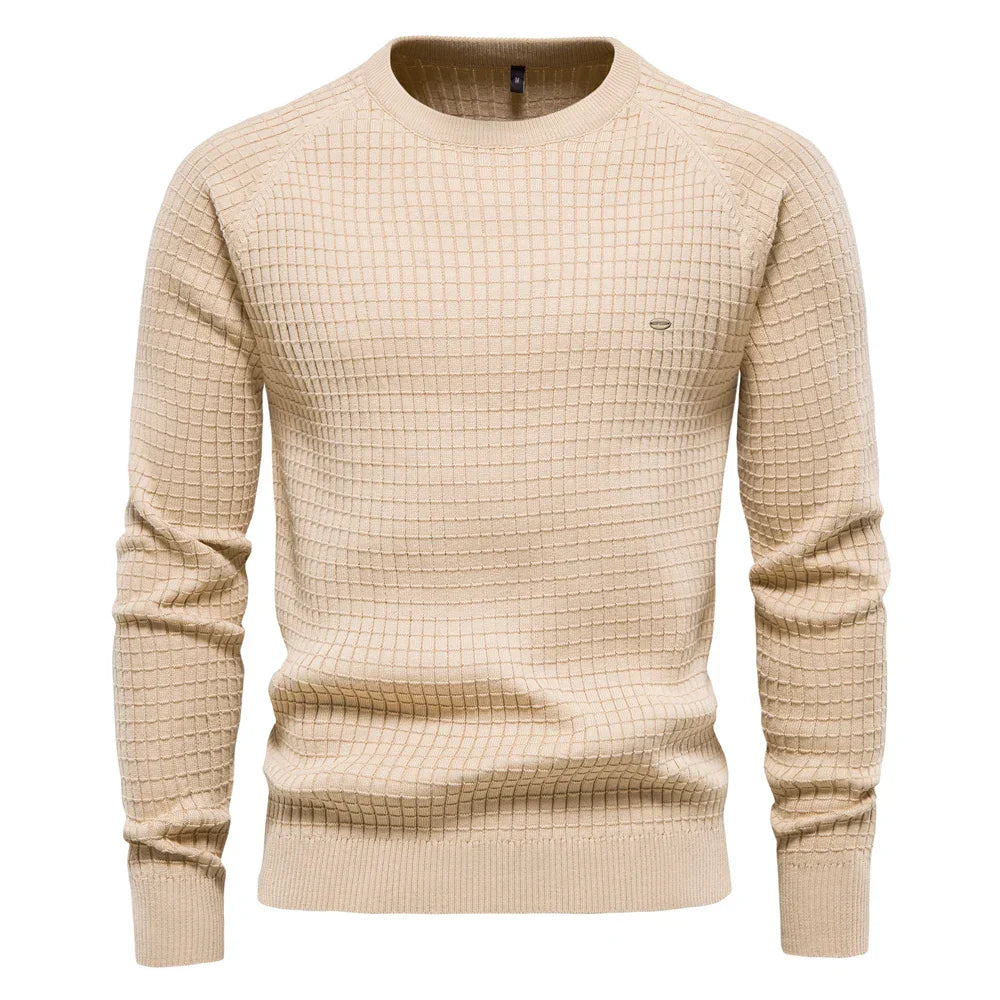 Heren Pullover van Katoen met Patroon – Comfortabel, Slim Fit & Veelzijdig