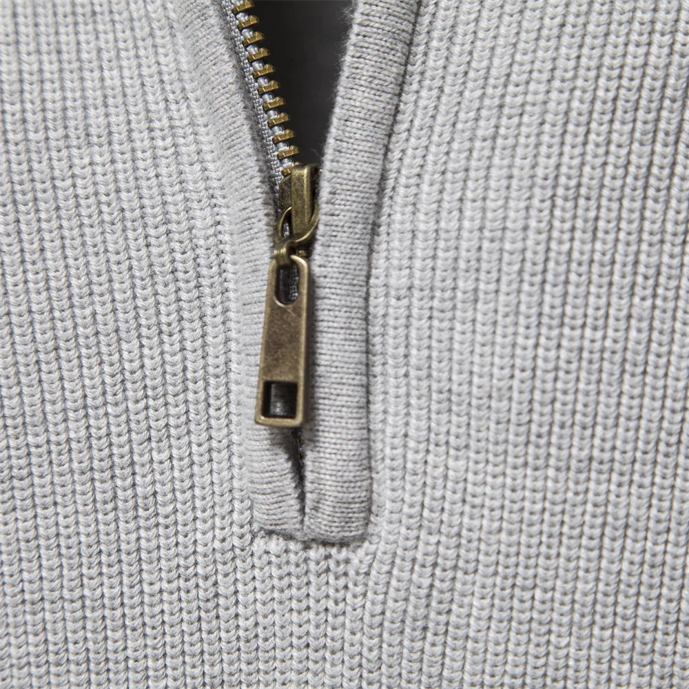 Luxe Wol Half-Zip Trui voor Heren – 100% Wol, Stijlvolle Regular Fit & Comfortabel Design