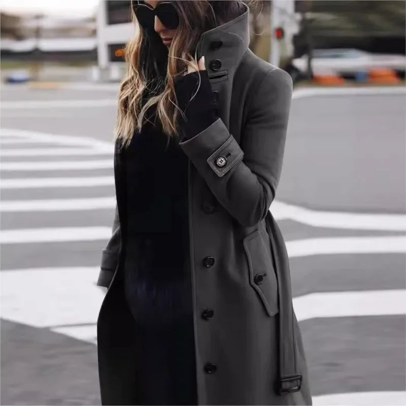 Elegante Trenchcoat – Luxe Wollen Dames & Heren Jas met Slim Fit en Tijdloos Design