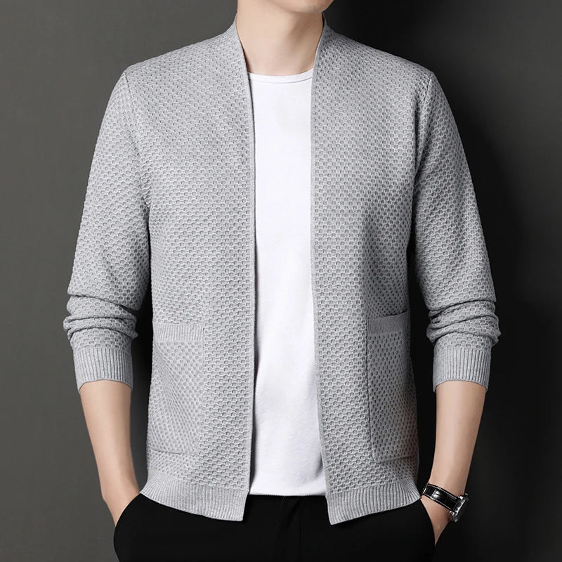 Elegante Jacquard Herfstjas – Zacht, Getextureerd & Warm voor Koele Dagen
