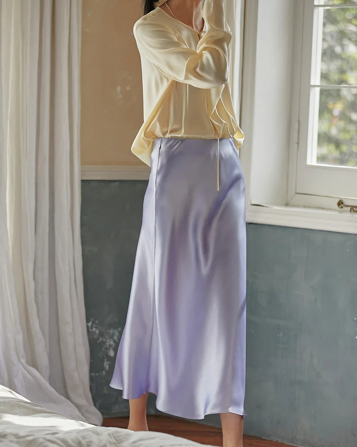 Silk Maxi Skirt – Luxe 100% Zijde Maxi Rok met Elegante Pasvorm