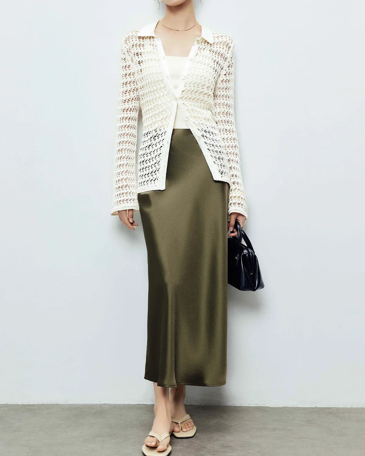 Silk Maxi Skirt – Luxe 100% Zijde Maxi Rok met Elegante Pasvorm