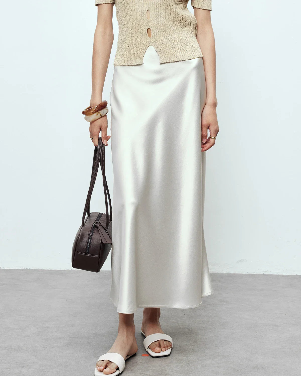 Silk Maxi Skirt – Luxe 100% Zijde Maxi Rok met Elegante Pasvorm