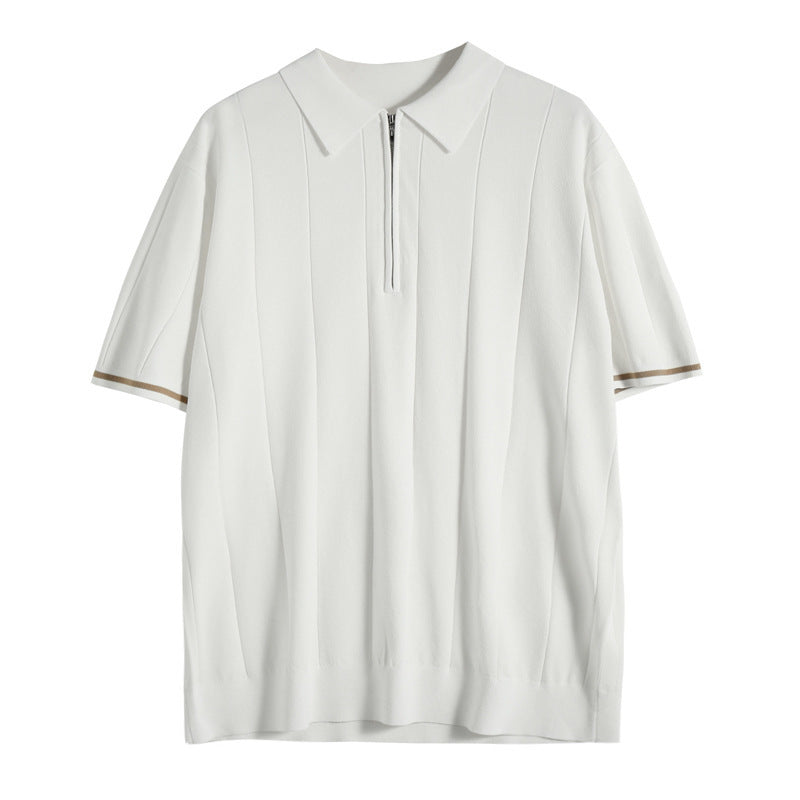 Heren Slim Fit Zip Poloshirt – Lichtgewicht, Ademend & Stijlvolle Casual Top