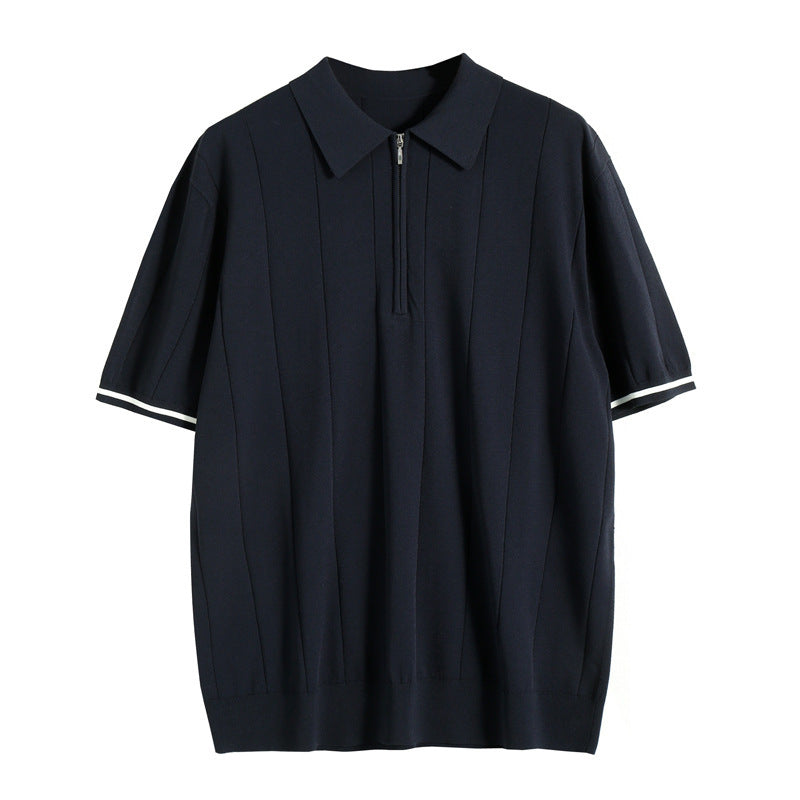 Heren Slim Fit Zip Poloshirt – Lichtgewicht, Ademend & Stijlvolle Casual Top