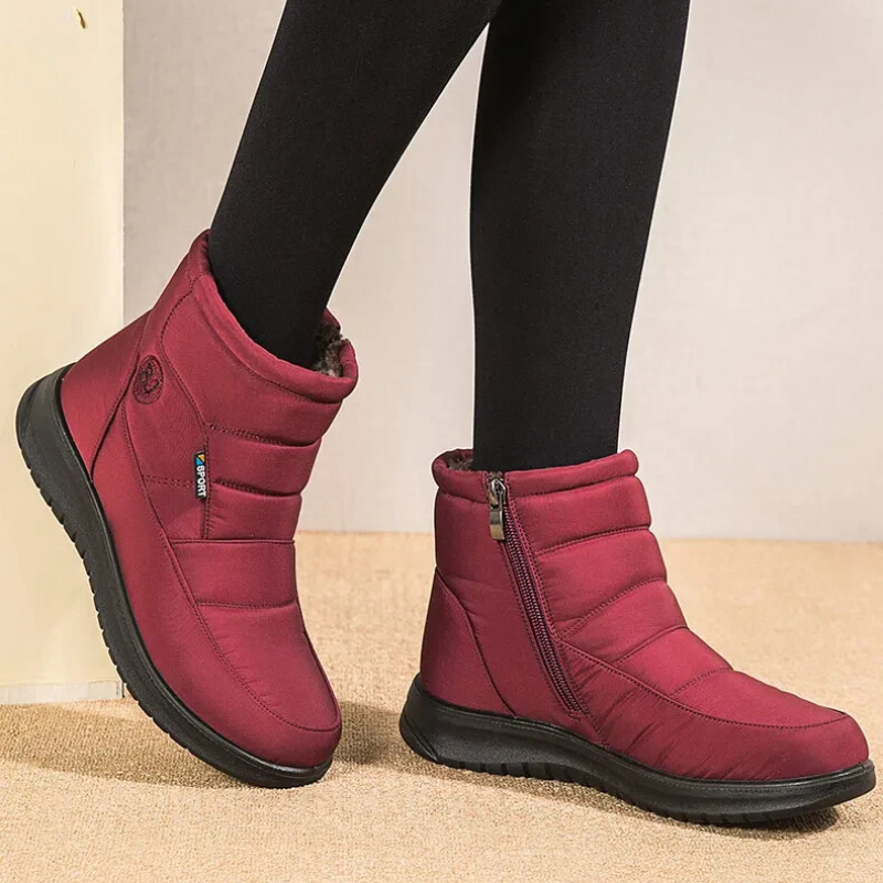 Warme Dames Gewatteerde Winter Enkelboots met Bontvoering & Antislip Grip