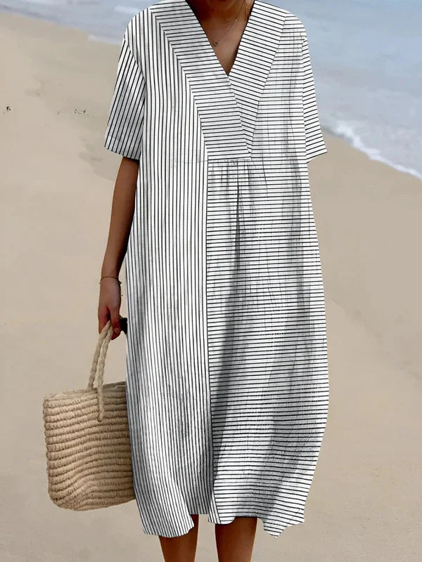 Midi Jurk met Zomerse Print – Luchtig Comfort & Moeiteloze Chic