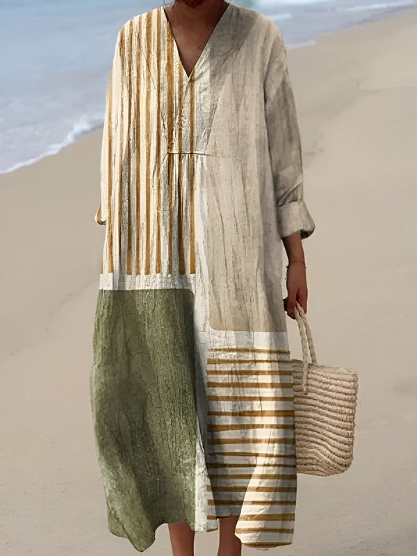 Midi Jurk met Zomerse Print – Luchtig Comfort & Moeiteloze Chic
