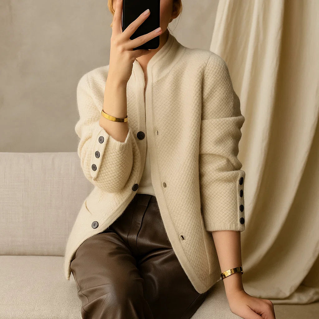 Dames Gebreid Vest – Warme Knopen Cardigan met Zakken en Tijdloos Ontwerp