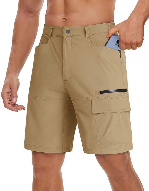 Lichtgewicht Stretch Werkshorts voor Heren – Sneldrogende Outdoor Cargo Korte Broek met Meerdere Zakken