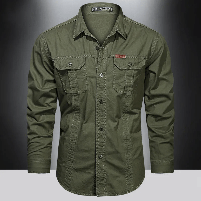 Langsleeve Cargo Shirt voor Heren – Stoer, Functioneel & Comfortabel voor Elke Dag