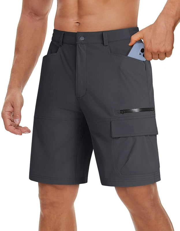 Lichtgewicht Stretch Werkshorts voor Heren – Sneldrogende Outdoor Cargo Korte Broek met Meerdere Zakken