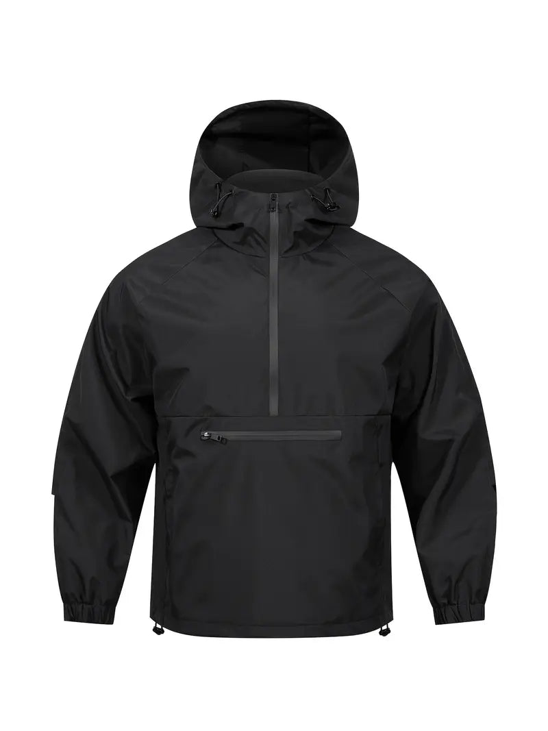 Casual Heren Windjack met Capuchon – Ademend Half-Zip Waterdichte Jas