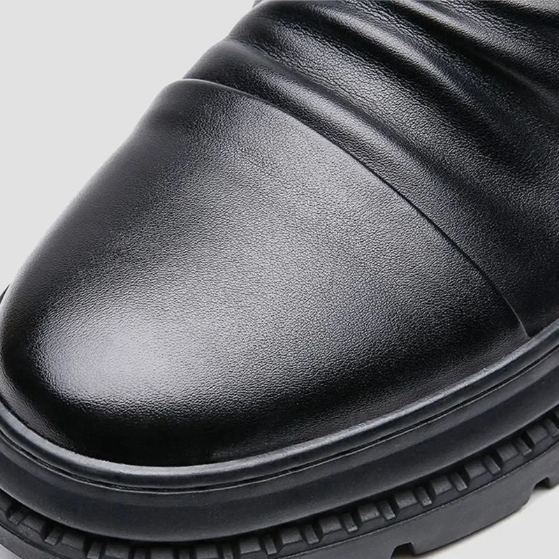 Leren Motor- en Werklaarzen voor Heren – Waterdicht, Antislip, Comfortabel, Duurzaam Veiligheidsschoeisel