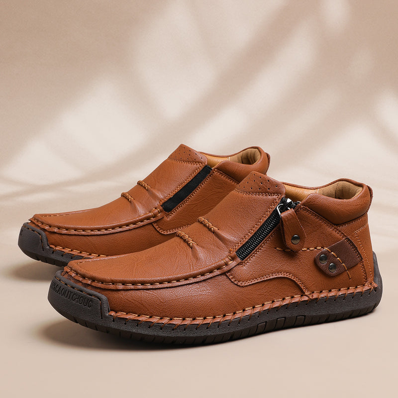 Heren Handgemaakte Premium Leren Slip-On Driving Boots – Stijl & Comfort