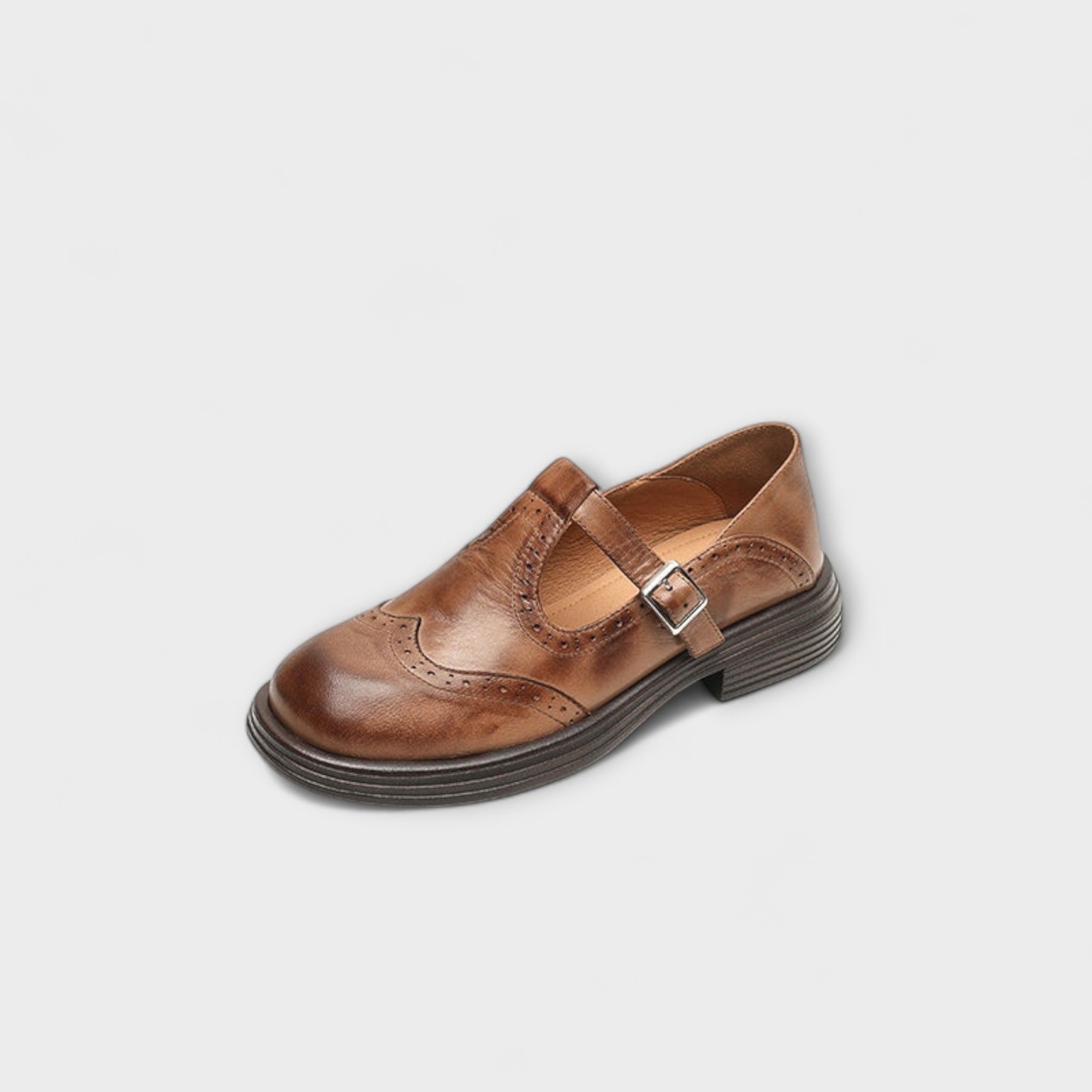 Klassieke T-band Leren Schoenen – Tijdloze Elegantie & Comfort