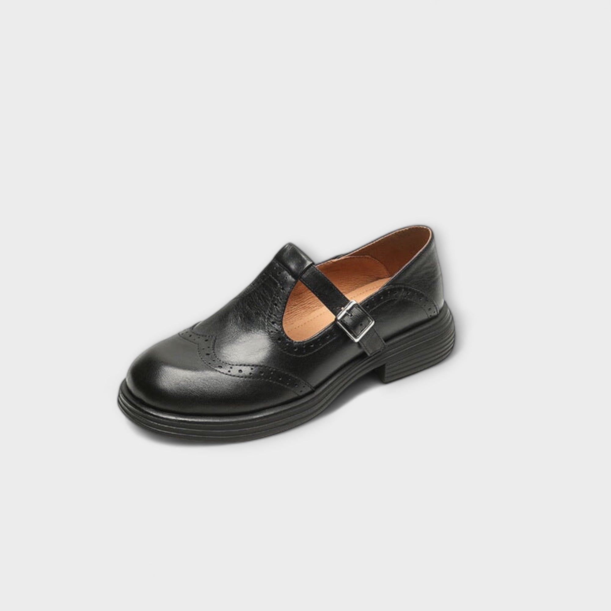 Klassieke T-band Leren Schoenen – Tijdloze Elegantie & Comfort