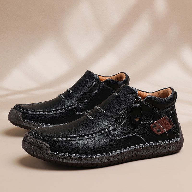 Heren Handgemaakte Premium Leren Slip-On Driving Boots – Stijl & Comfort