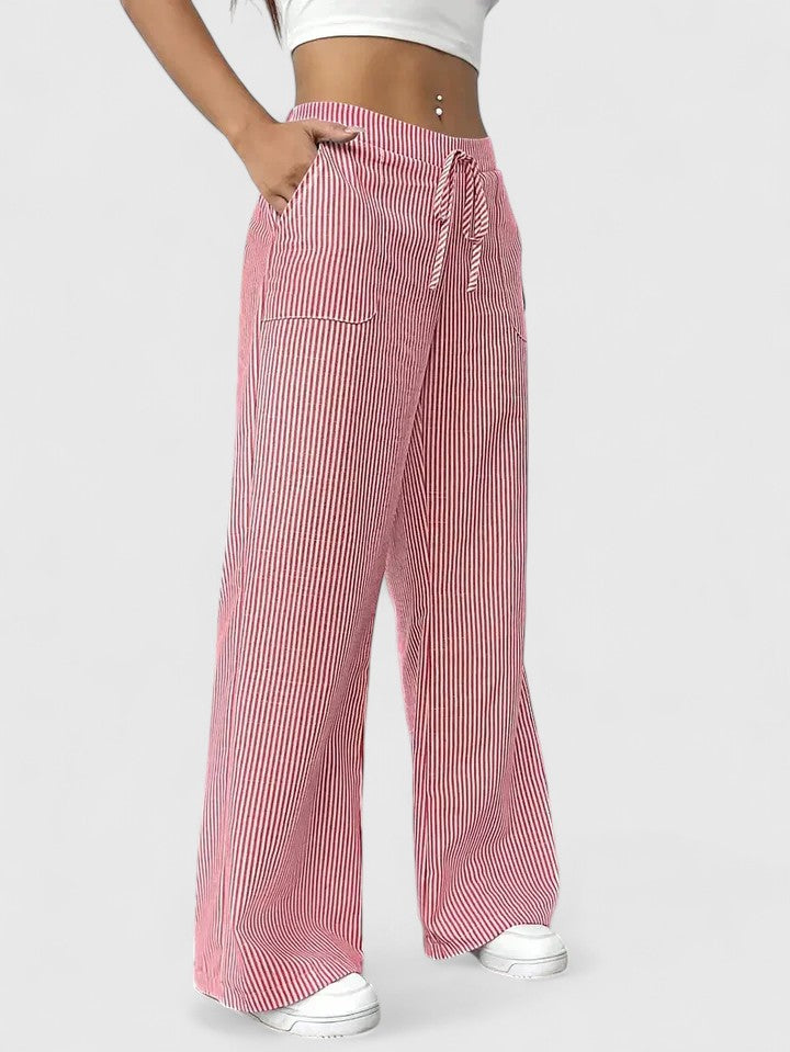 Comfortabele Wijde Broek voor Dames – Elegante Pasvorm & Stijlvolle Details