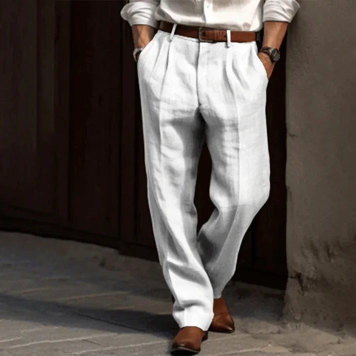 Heren Retro Pantalon – Ademend Lichte Broek voor Casual of Formele Outfits