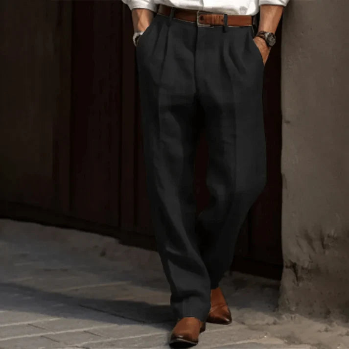 Heren Retro Pantalon – Ademend Lichte Broek voor Casual of Formele Outfits
