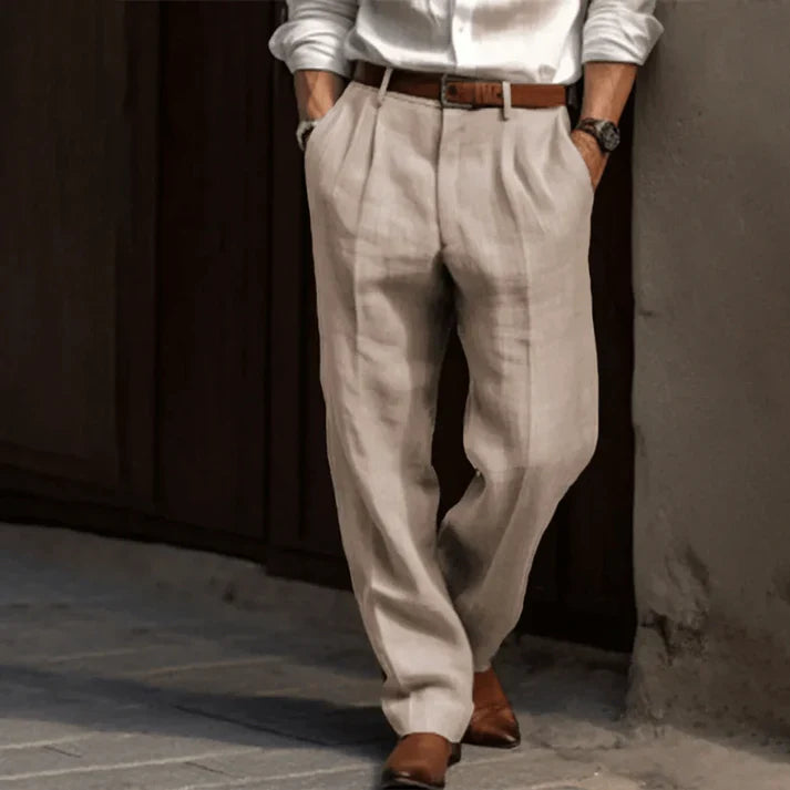 Heren Retro Pantalon – Ademend Lichte Broek voor Casual of Formele Outfits
