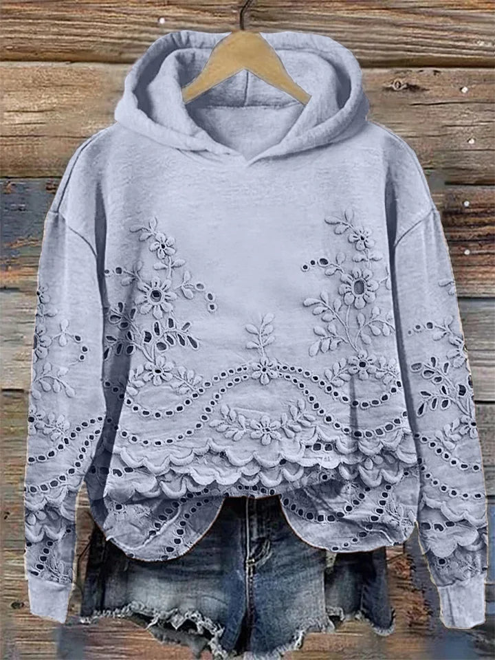Trui met Kanten Details – Vrouwelijke & Comfortabele Damestrui met Elegante Afwerking