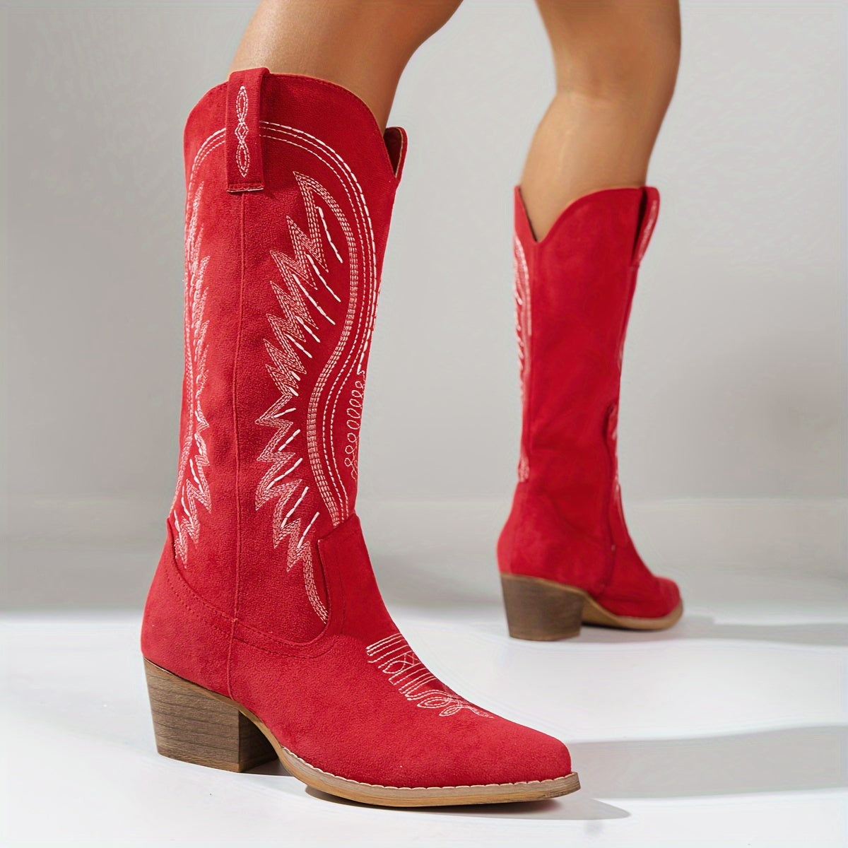 Modieuze Dames Cowboylaarzen met Dikke Hak – Stijlvolle & Comfortabele Laarzen