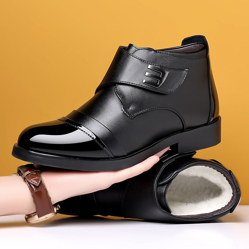 Heren Warme Leren Laarzen met Pluche Voering – Zacht, Duurzaam & Comfortabel Winter Schoeisel