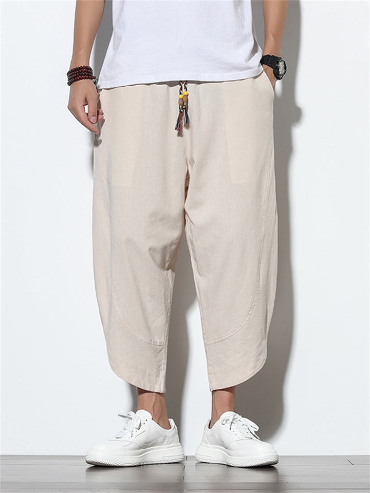 Stijlvolle heren cropped broek van katoen en linnen – Effen & gestreept, casual en comfortabel