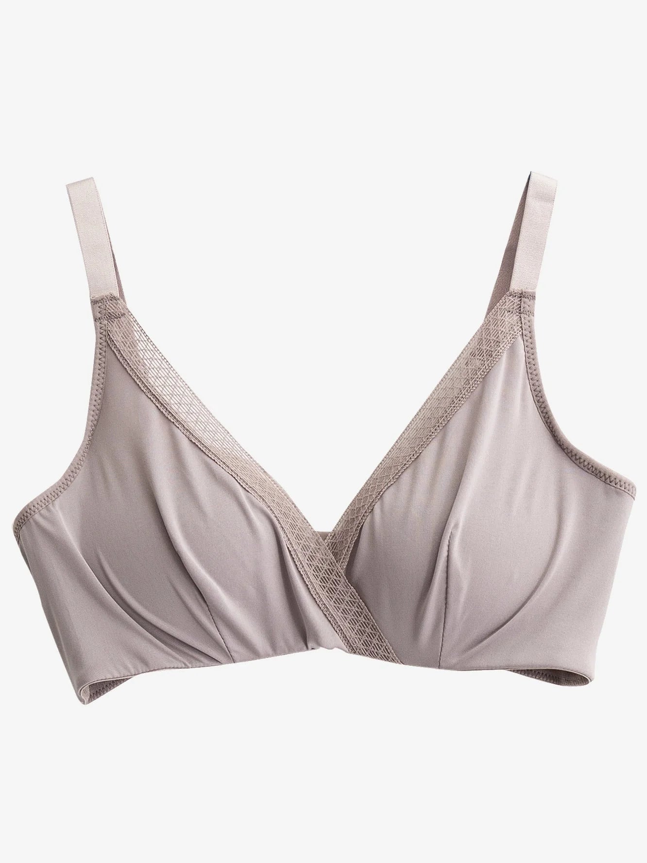 Silk Knitted Lace Trim Comfortable Bra