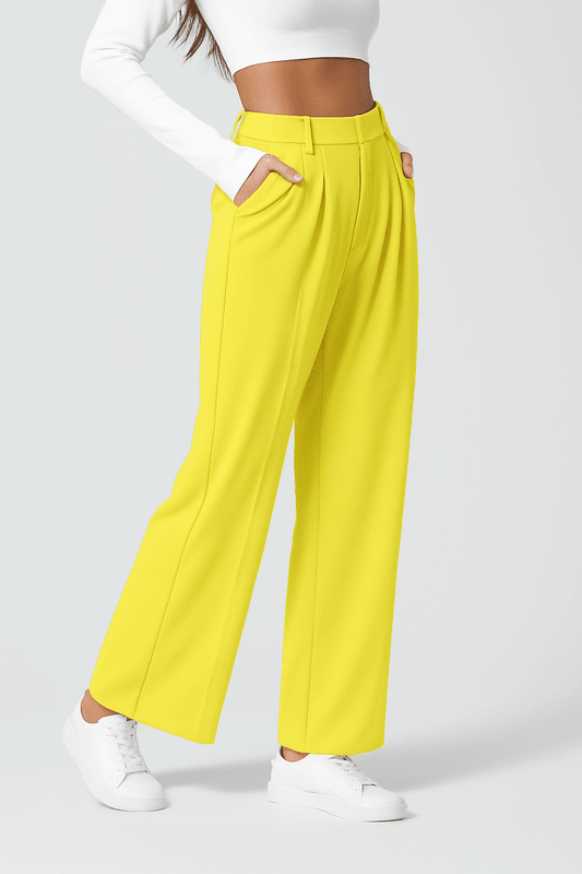 High-Waist Damesbroek met Wijde Pijpen – Elegante & Comfortabele Pantalon voor Werk en Vrije Tijd