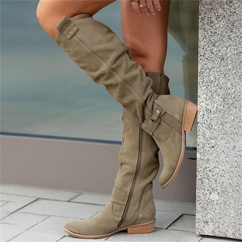 Hoge Laarzen voor Dames – Elegante Winterlaarzen met Antislipzool & Warm Binnenfutter