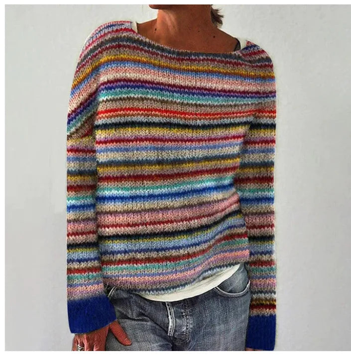 Artistische Trui – Warme Wolmix met Kleurrijk Design | Stijlvolle Wintermode