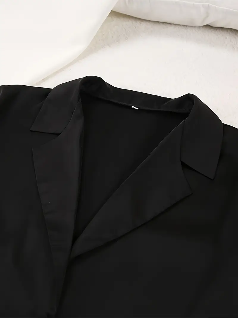 2-Pack Dames Satijnen Pyjamaset met Lange Mouwen – Zachte & Ademende Loungewear voor Alle Seizoenen