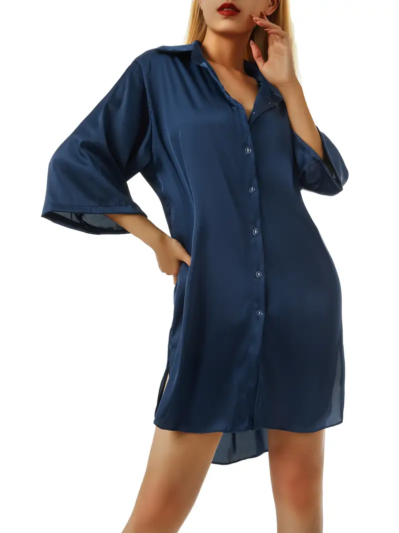 Lichtgewicht Katoenen Nachtshirt voor Dames – Zomers Nachthemd met Halve Mouwen en Losse Pasvorm