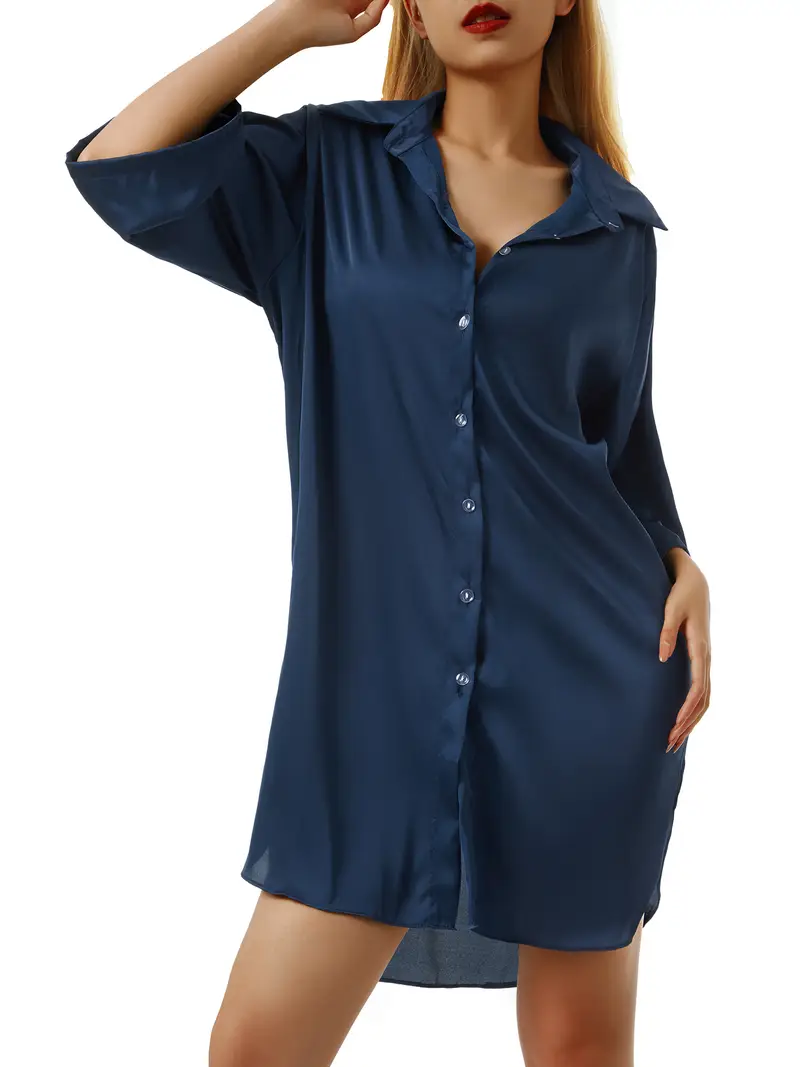 Lichtgewicht Katoenen Nachtshirt voor Dames – Zomers Nachthemd met Halve Mouwen en Losse Pasvorm