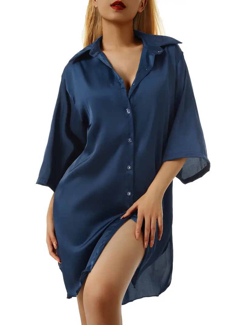 Lichtgewicht Katoenen Nachtshirt voor Dames – Zomers Nachthemd met Halve Mouwen en Losse Pasvorm