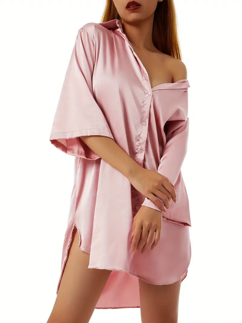 Lichtgewicht Katoenen Nachtshirt voor Dames – Zomers Nachthemd met Halve Mouwen en Losse Pasvorm